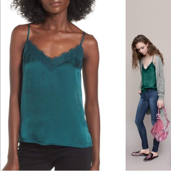 bp lace trim satin camisole top